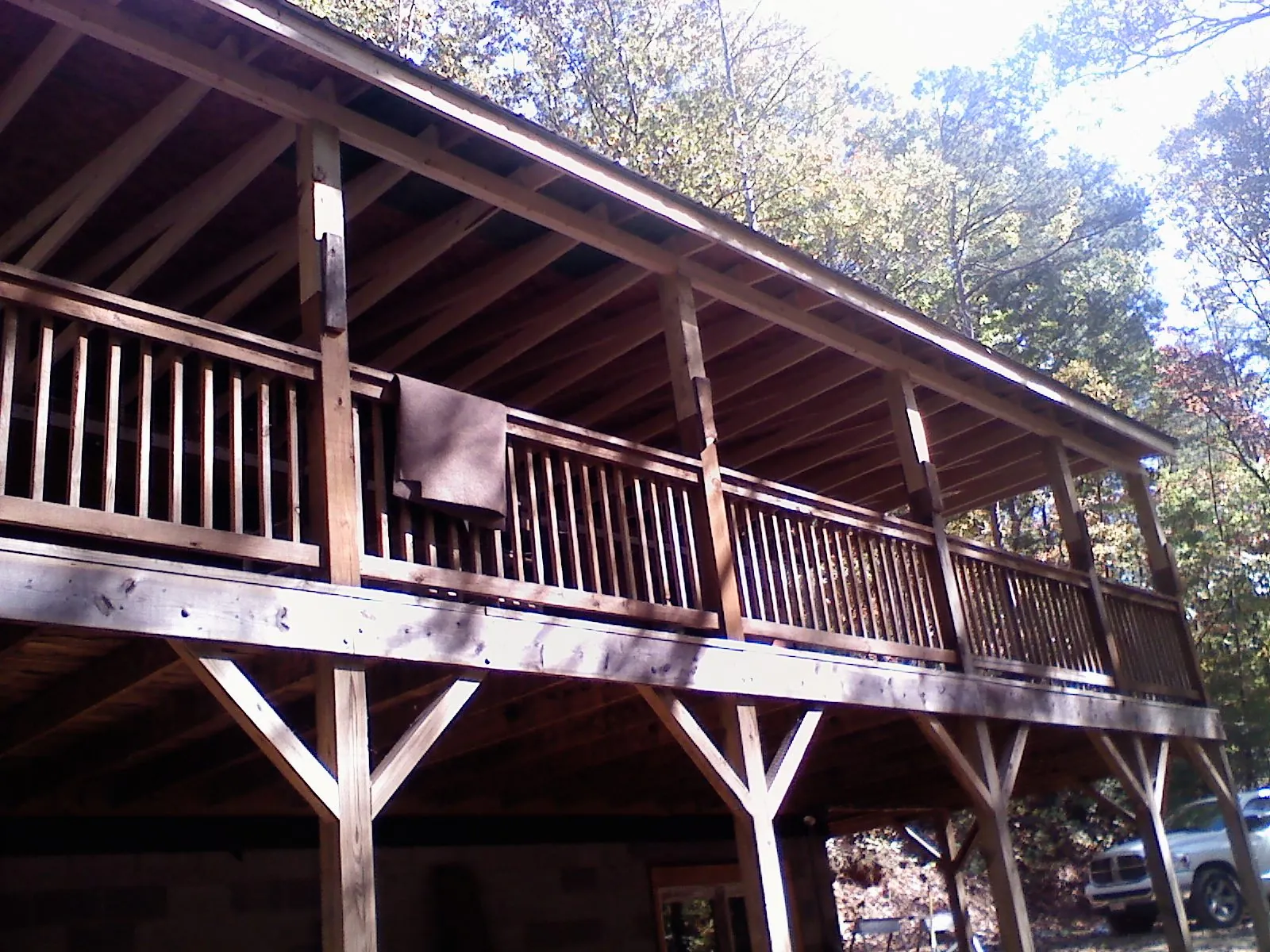 Timber framing under a new elevated porch and deck — Roof Leak Repair in Landrum by Roofing Brothers